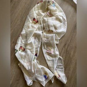 Butterfly Prints Scarf White